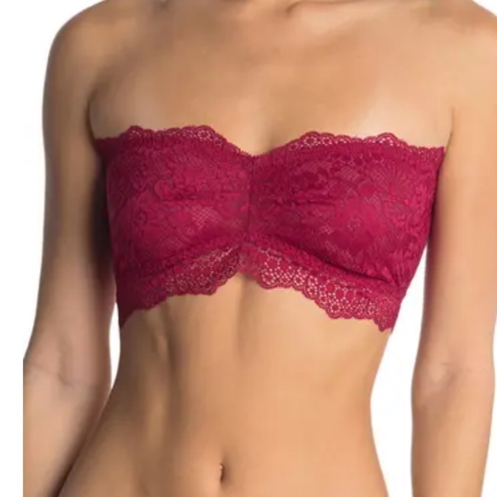 Free People Lacey Looks Bandeau burgundy NWT small